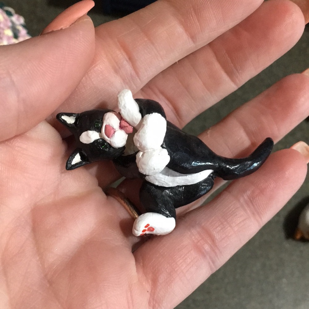 OOAK Miniature Cat hand sculpted & painted  Art